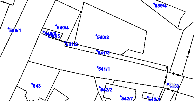 Parcela st. 541/3 v KÚ Doubí u Liberce, Katastrální mapa