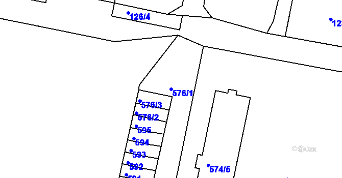 Parcela st. 576/1 v KÚ Doubí u Liberce, Katastrální mapa