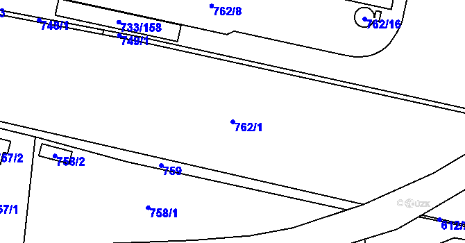 Parcela st. 762/1 v KÚ Doubí u Liberce, Katastrální mapa