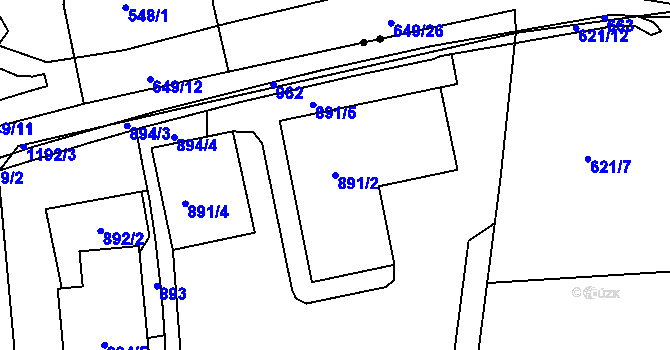 Parcela st. 891/2 v KÚ Doubí u Liberce, Katastrální mapa