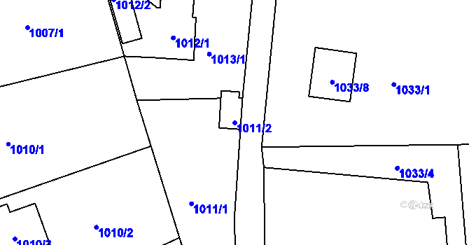 Parcela st. 1011/2 v KÚ Doubí u Liberce, Katastrální mapa