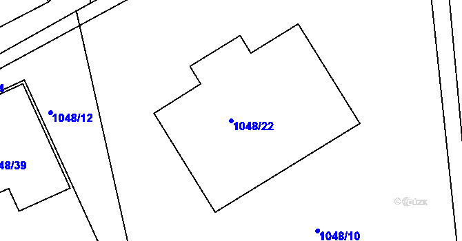 Parcela st. 1048/22 v KÚ Doubí u Liberce, Katastrální mapa