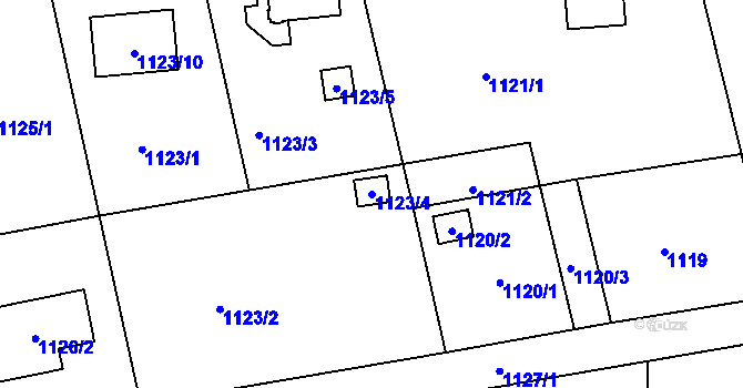 Parcela st. 1123/4 v KÚ Doubí u Liberce, Katastrální mapa