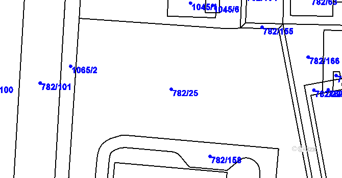 Parcela st. 782/25 v KÚ Doubí u Liberce, Katastrální mapa