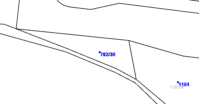 Parcela st. 782/30 v KÚ Doubí u Liberce, Katastrální mapa