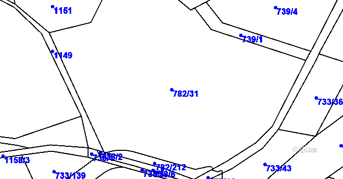 Parcela st. 782/31 v KÚ Doubí u Liberce, Katastrální mapa