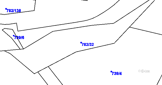 Parcela st. 782/32 v KÚ Doubí u Liberce, Katastrální mapa