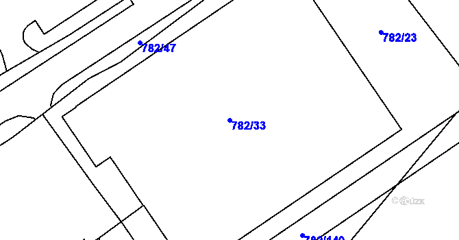 Parcela st. 782/33 v KÚ Doubí u Liberce, Katastrální mapa