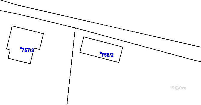 Parcela st. 758/2 v KÚ Doubí u Liberce, Katastrální mapa