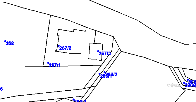 Parcela st. 267/3 v KÚ Doubí u Liberce, Katastrální mapa