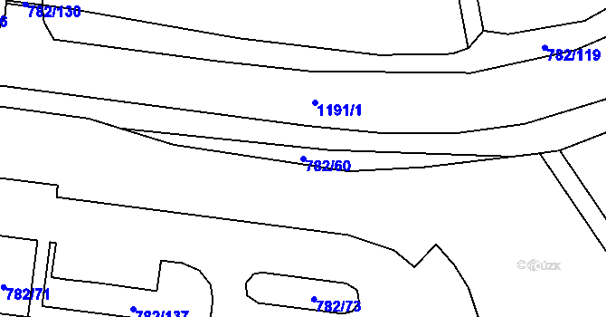 Parcela st. 782/60 v KÚ Doubí u Liberce, Katastrální mapa