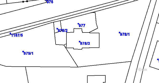 Parcela st. 978/3 v KÚ Doubí u Liberce, Katastrální mapa
