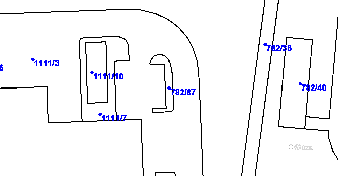 Parcela st. 782/87 v KÚ Doubí u Liberce, Katastrální mapa