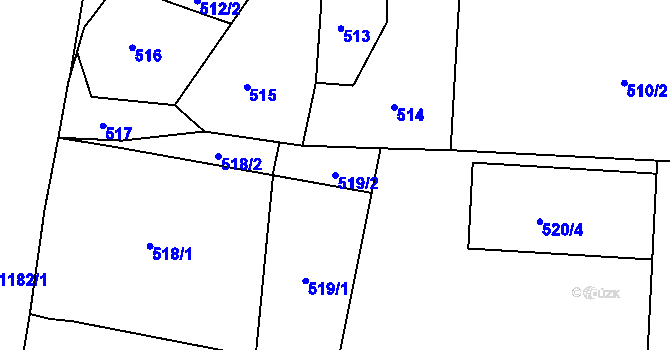 Parcela st. 519/2 v KÚ Doubí u Liberce, Katastrální mapa