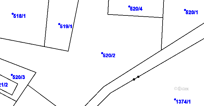 Parcela st. 520/2 v KÚ Doubí u Liberce, Katastrální mapa