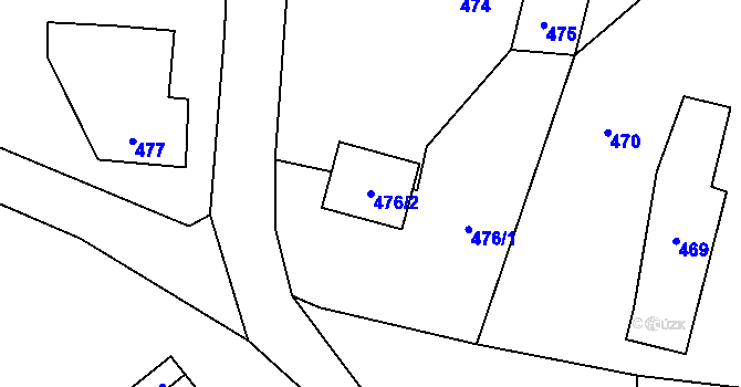 Parcela st. 476/2 v KÚ Doubí u Liberce, Katastrální mapa