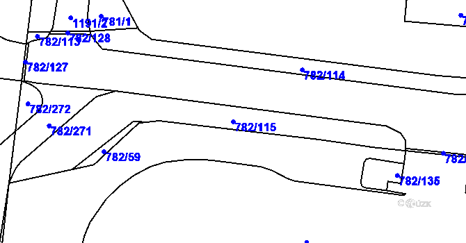 Parcela st. 782/115 v KÚ Doubí u Liberce, Katastrální mapa