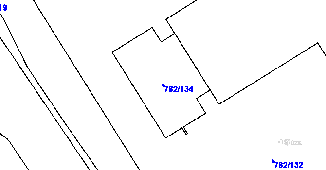 Parcela st. 782/134 v KÚ Doubí u Liberce, Katastrální mapa