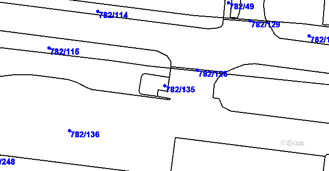 Parcela st. 782/135 v KÚ Doubí u Liberce, Katastrální mapa