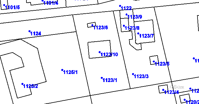 Parcela st. 1123/10 v KÚ Doubí u Liberce, Katastrální mapa