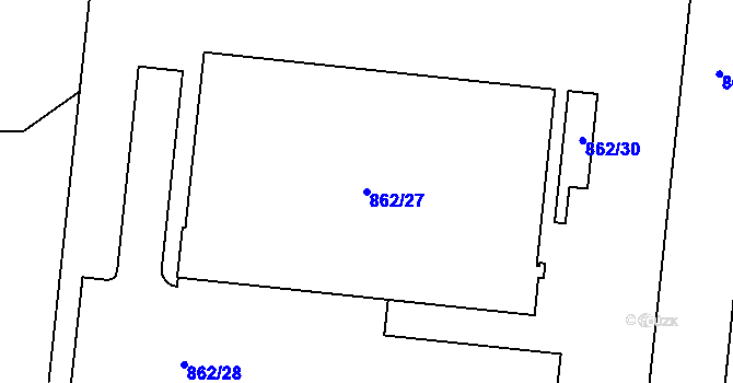 Parcela st. 862/27 v KÚ Doubí u Liberce, Katastrální mapa