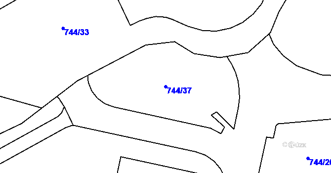 Parcela st. 744/37 v KÚ Doubí u Liberce, Katastrální mapa