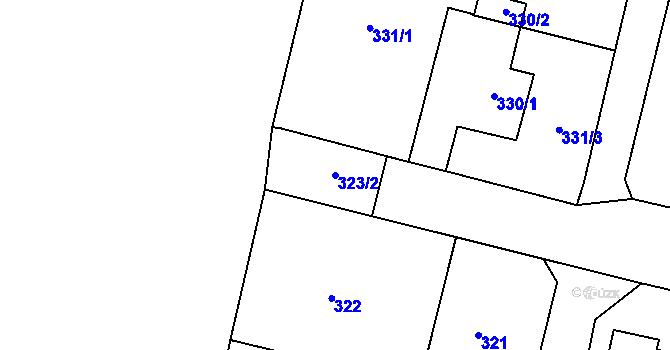 Parcela st. 323/2 v KÚ Doubí u Liberce, Katastrální mapa