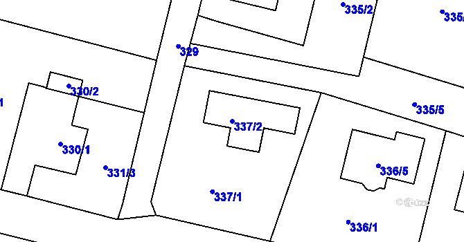 Parcela st. 337/2 v KÚ Doubí u Liberce, Katastrální mapa