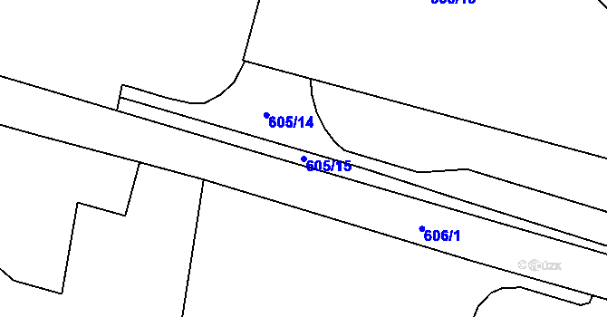 Parcela st. 605/15 v KÚ Doubí u Liberce, Katastrální mapa