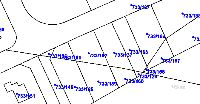 Parcela st. 733/137 v KÚ Doubí u Liberce, Katastrální mapa