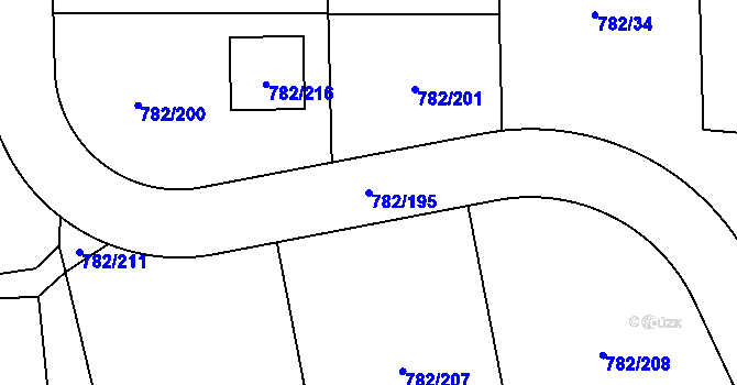 Parcela st. 782/195 v KÚ Doubí u Liberce, Katastrální mapa
