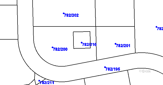 Parcela st. 782/216 v KÚ Doubí u Liberce, Katastrální mapa