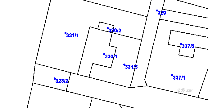 Parcela st. 330/1 v KÚ Doubí u Liberce, Katastrální mapa