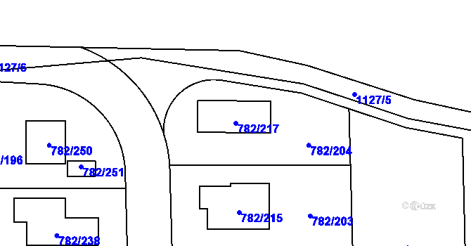 Parcela st. 782/217 v KÚ Doubí u Liberce, Katastrální mapa