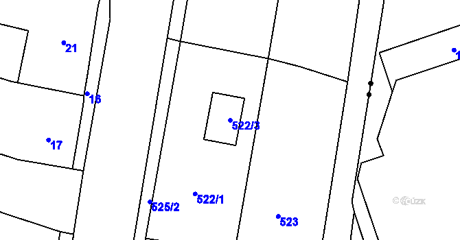 Parcela st. 522/3 v KÚ Doubí u Liberce, Katastrální mapa