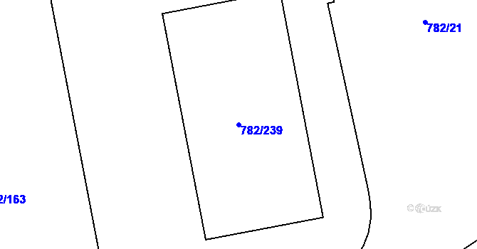 Parcela st. 782/239 v KÚ Doubí u Liberce, Katastrální mapa