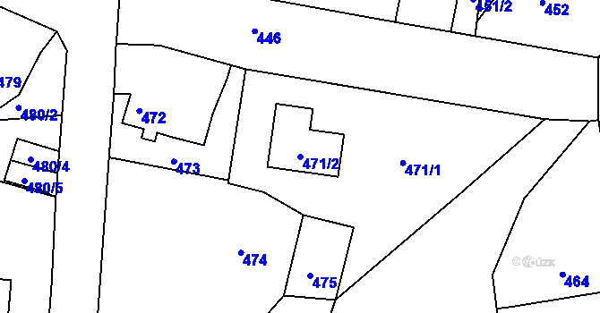 Parcela st. 471/2 v KÚ Doubí u Liberce, Katastrální mapa