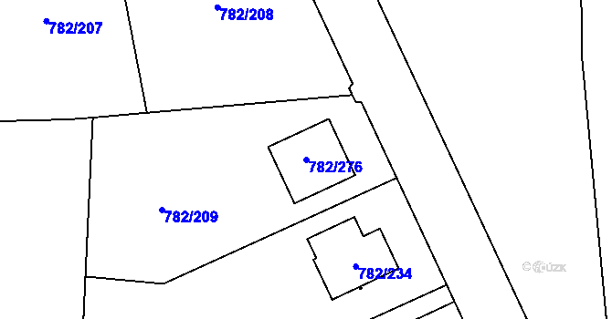 Parcela st. 782/276 v KÚ Doubí u Liberce, Katastrální mapa