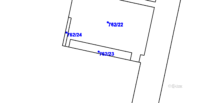 Parcela st. 762/23 v KÚ Doubí u Liberce, Katastrální mapa