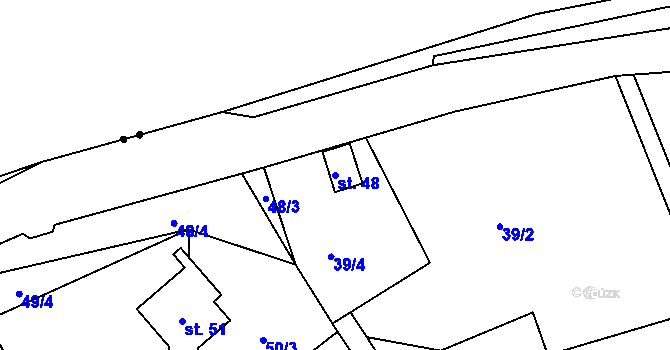 Parcela st. 48 v KÚ Hluboká u Liberce, Katastrální mapa