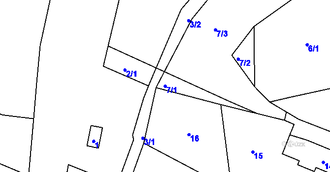 Parcela st. 7/1 v KÚ Pilínkov, Katastrální mapa