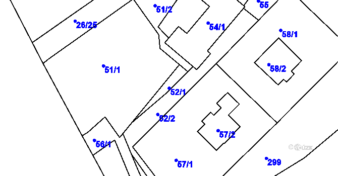 Parcela st. 52/1 v KÚ Pilínkov, Katastrální mapa