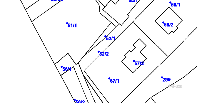 Parcela st. 52/2 v KÚ Pilínkov, Katastrální mapa