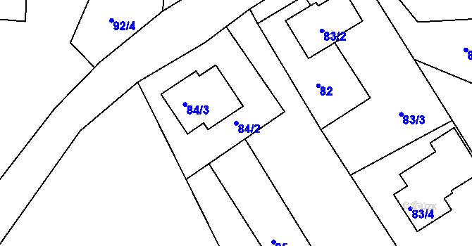Parcela st. 84/2 v KÚ Pilínkov, Katastrální mapa