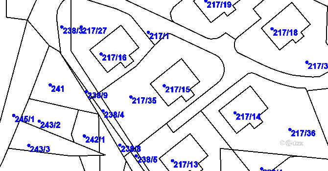 Parcela st. 217/15 v KÚ Pilínkov, Katastrální mapa