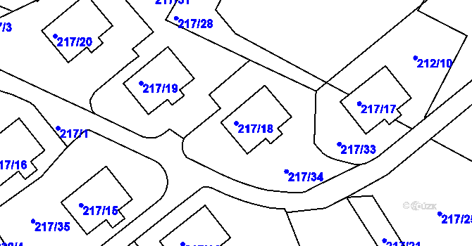 Parcela st. 217/18 v KÚ Pilínkov, Katastrální mapa