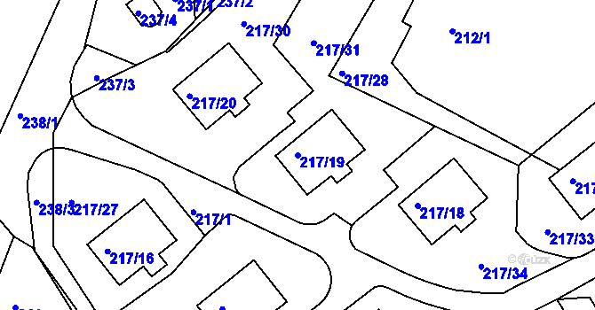 Parcela st. 217/19 v KÚ Pilínkov, Katastrální mapa
