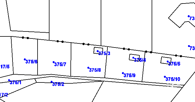 Parcela st. 375/3 v KÚ Pilínkov, Katastrální mapa
