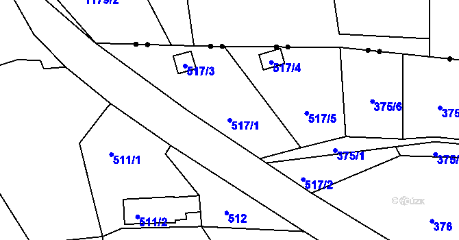 Parcela st. 517/1 v KÚ Pilínkov, Katastrální mapa