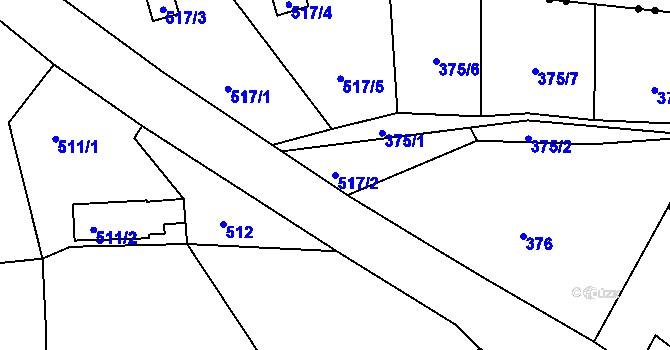 Parcela st. 517/2 v KÚ Pilínkov, Katastrální mapa